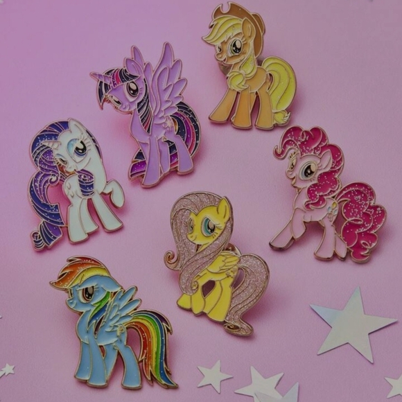 My Little Pony | Accessories | My Little Pony Enamel Pins Pink Yellow ...